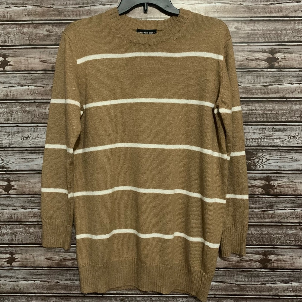 LAST CHANCE! Striped Knit Longline Legging Sweater